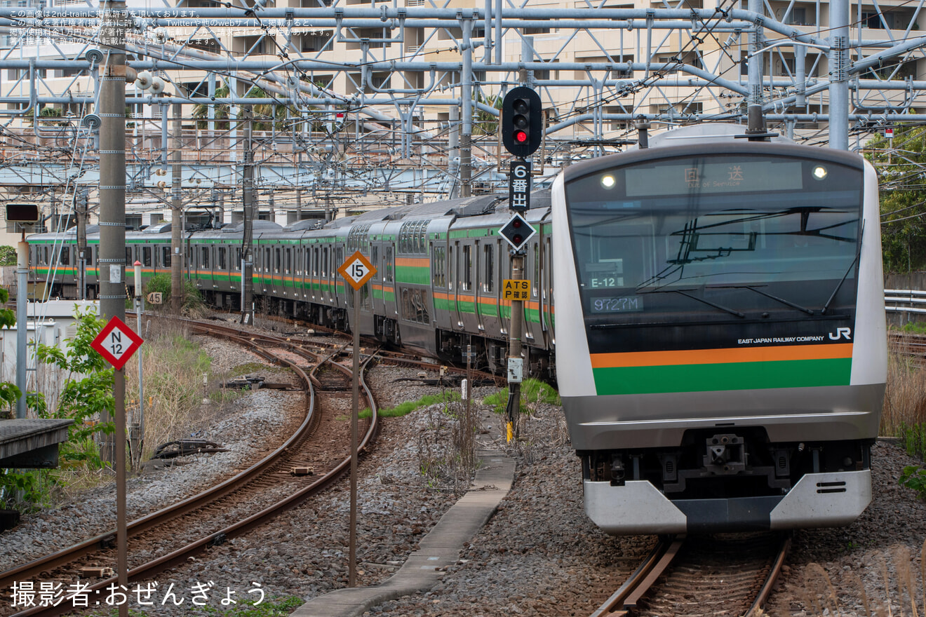 【JR東】神奈川・横浜プレDCだョ全員集合撮影会 展示車両(E233系コツE-12編成)送込み回送の拡大写真