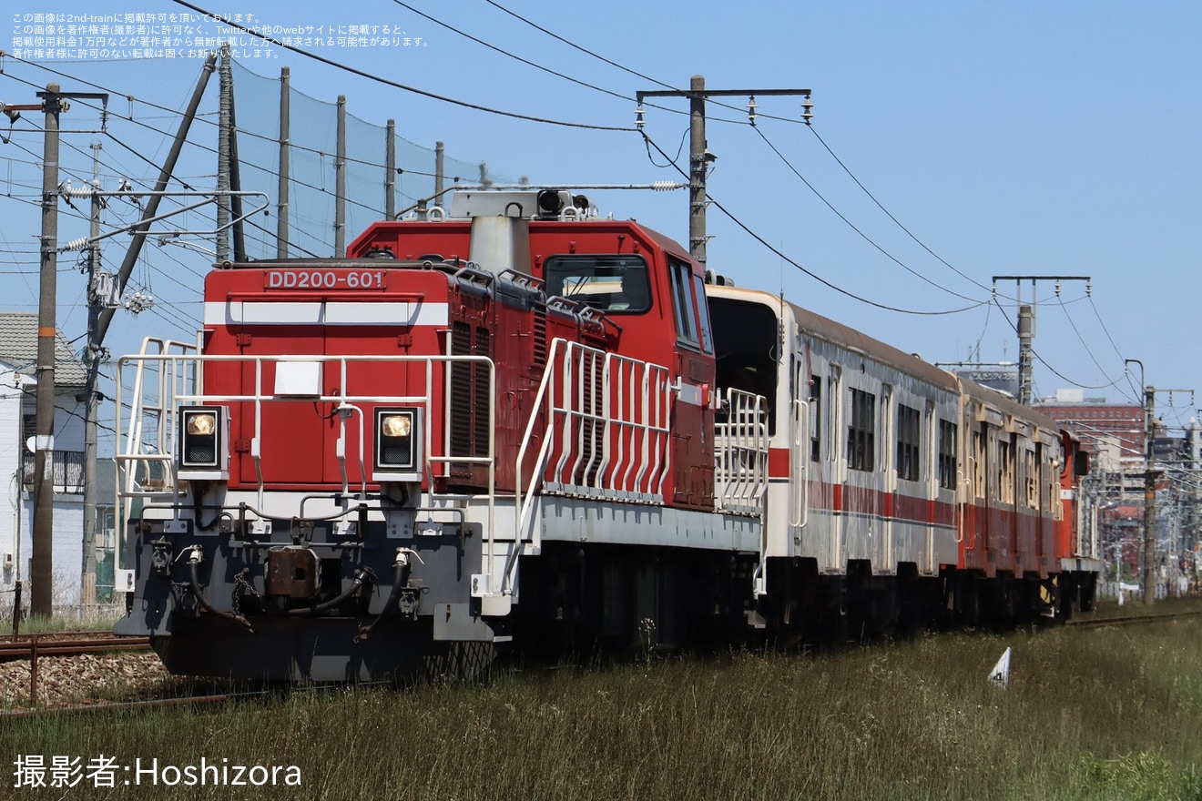 【水島】DD501+キハ30-00+キハ38-104+DD200-601による貨物専用線イベント列車が運転の拡大写真