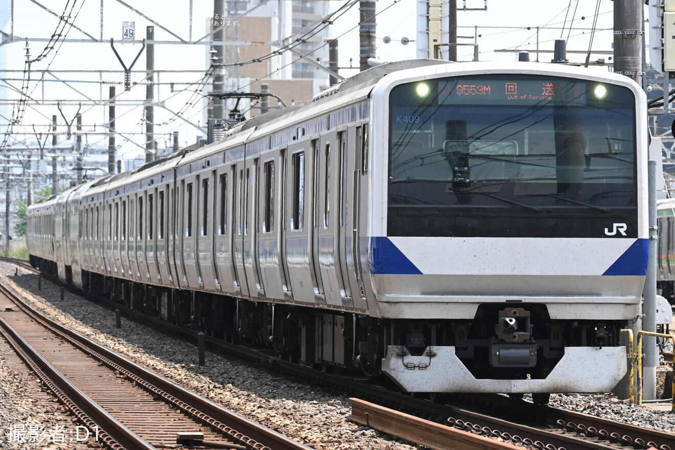 【JR東】E531系K409編成が大宮総合車両センター東大宮センターへ回送の拡大写真