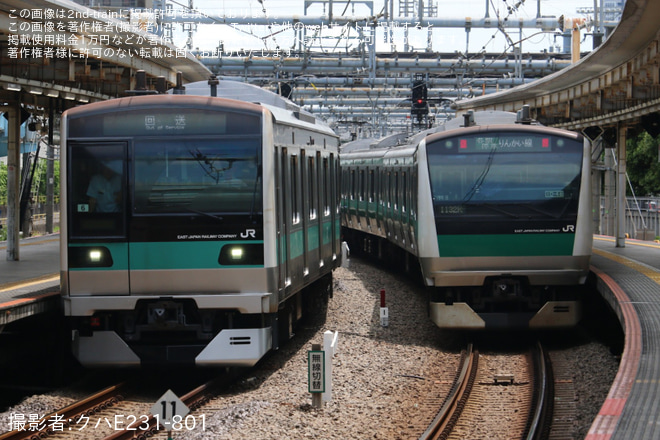 【JR東】E233系2000番台マト6編成 東京総合車両センター出場回送を大崎駅で撮影した写真
