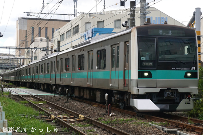 【JR東】E233系2000番台マト6編成 東京総合車両センター出場回送を不明で撮影した写真