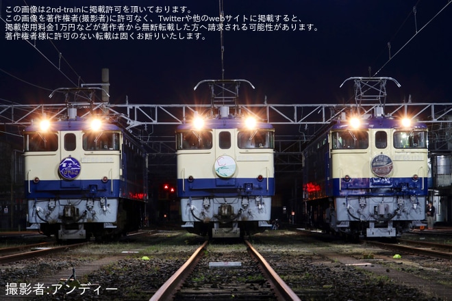 【JR西】「国鉄型機関車 EF65 夜間撮影会 in 下関 vol.2」開催を下関総合車両所下関支所で撮影した写真