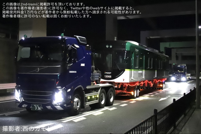 【京阪】13000系13016Fが寝屋川車両基地へ陸送を不明で撮影した写真