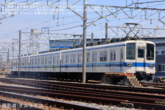 【東武】850型851F 廃車回送を南栗橋車両管区春日部支所で撮影した写真