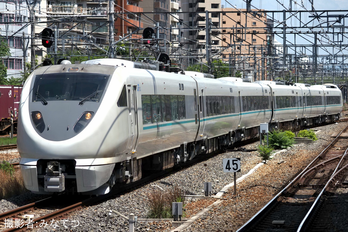 【JR西】289系J02(HD602)編成を使用した台車枠応力測定走行試験の拡大写真
