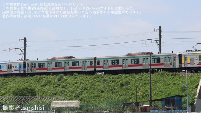 【東急】5000系5109F先頭車2両が長津田車両工場を出場を不明で撮影した写真