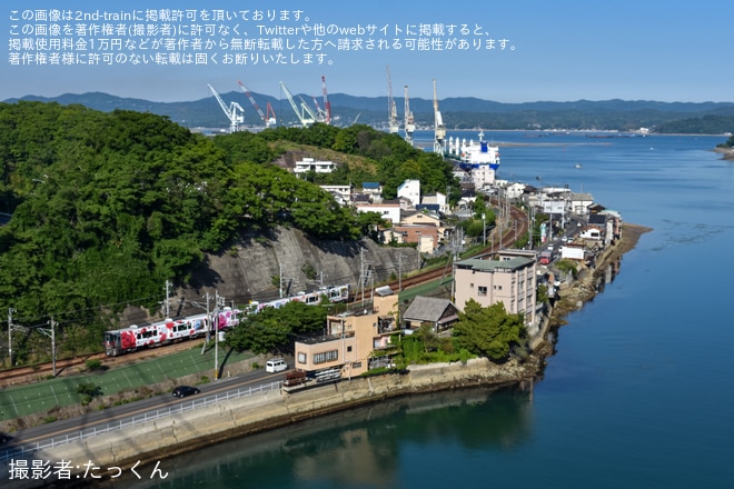 【JR西】227系A46編成「福山バララッピングトレイン」出発式が開催を不明で撮影した写真
