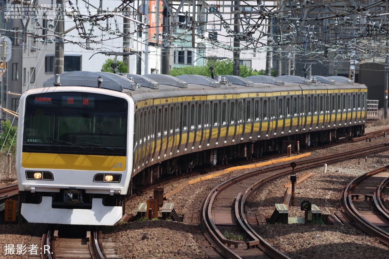 【JR東】E231系ミツA525編成東京総合車両センター出場回送の拡大写真