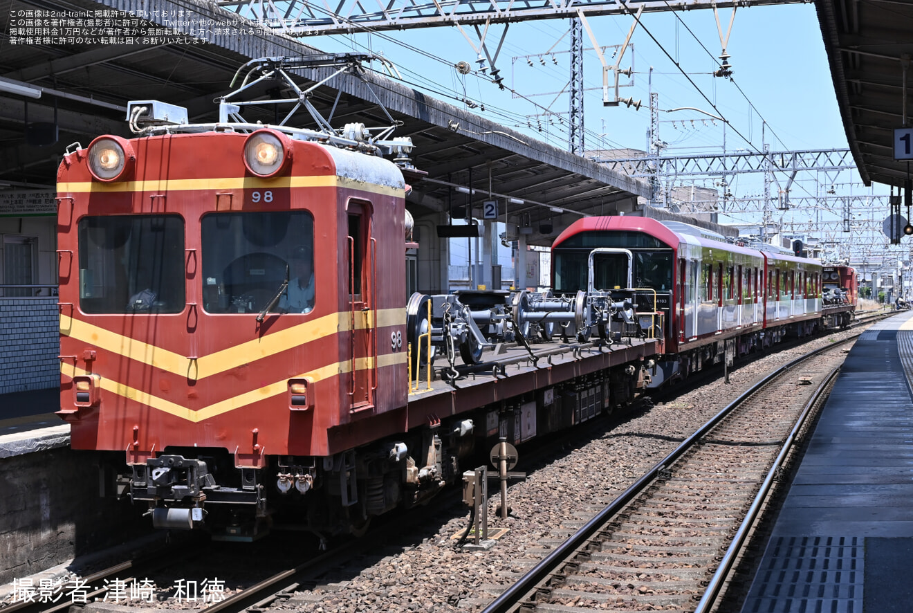 【近鉄】6A系6A03編成吉野方2両が橿原神宮前台車振替場への拡大写真