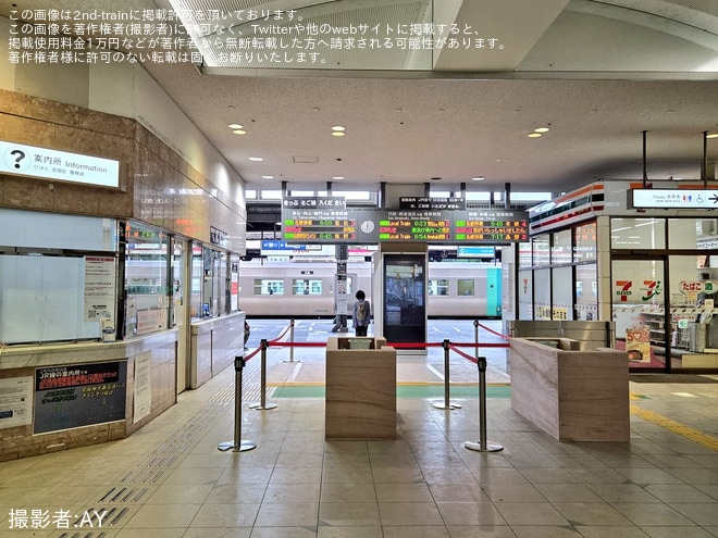 【JR四】徳島駅で自動改札機設置工事が開始 改札立ち台が木製仮設にを徳島駅で撮影した写真