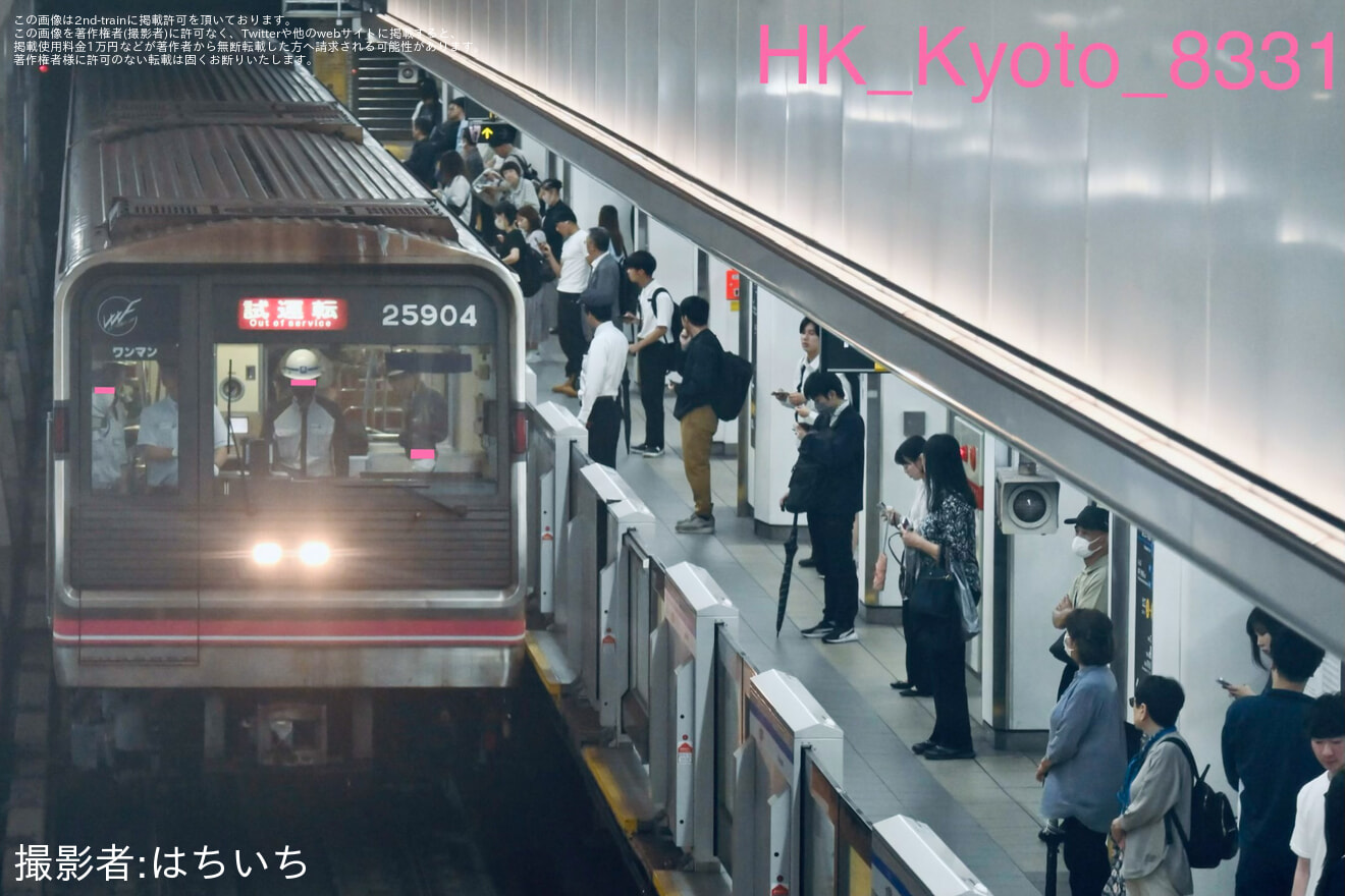 【大阪メトロ】25系25604F緑木車両工場出場試運転の拡大写真
