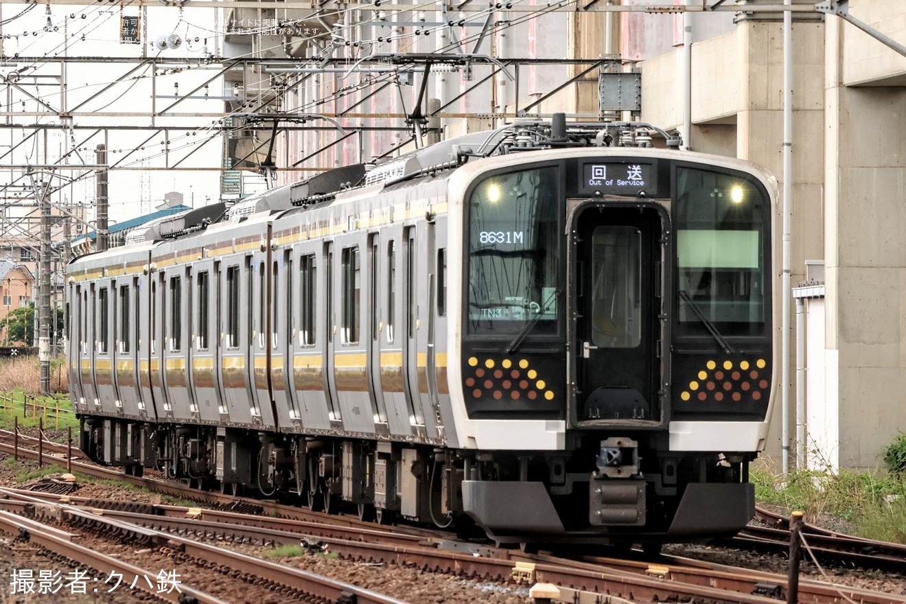 【JR東】E131系TN3編成大宮総合車両センター出場の拡大写真