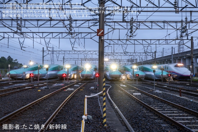 【JR東】那須塩原電留線「新幹線車両早朝撮影会」開催 - 那須塩原電留線にて撮影