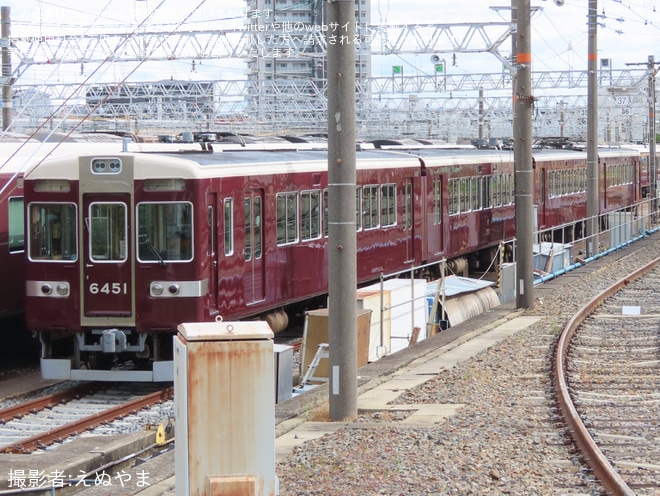 【阪急】6300系6351F 正雀車庫で方向幕撤去が確認されるを正雀車庫付近で撮影した写真