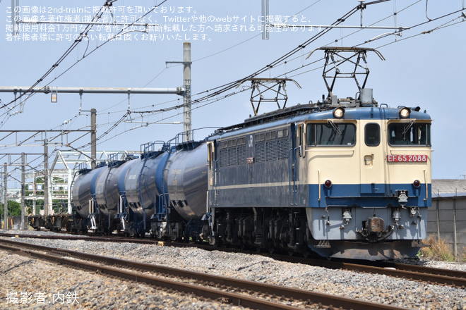 【JR貨】8764レをEF65-2088が代走を岡部～深谷間で撮影した写真