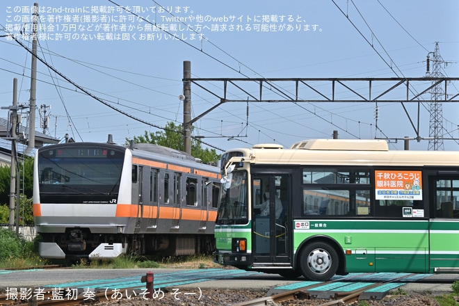 【JR東】E233系青464編成秋田総合車両センター構内試運転を不明で撮影した写真
