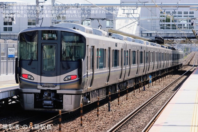 【JR西】225系I14編成網干総合車両所本所出場試運転を不明で撮影した写真