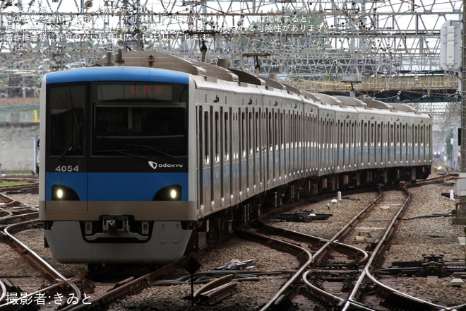 【小田急】4000形4054Fが車輪交換試運転を実施を不明で撮影した写真