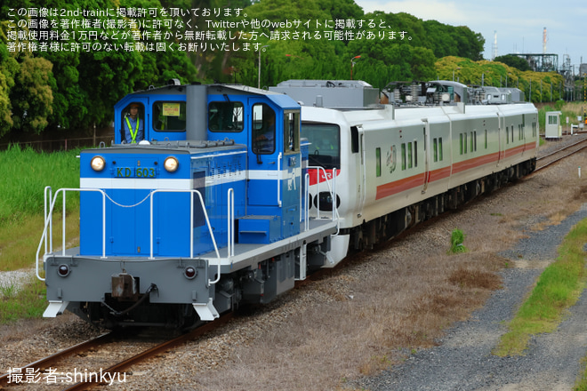 【京葉臨海】KD60-3牽引によるキヤE193系 East i-D検測を甲子～前川間で撮影した写真