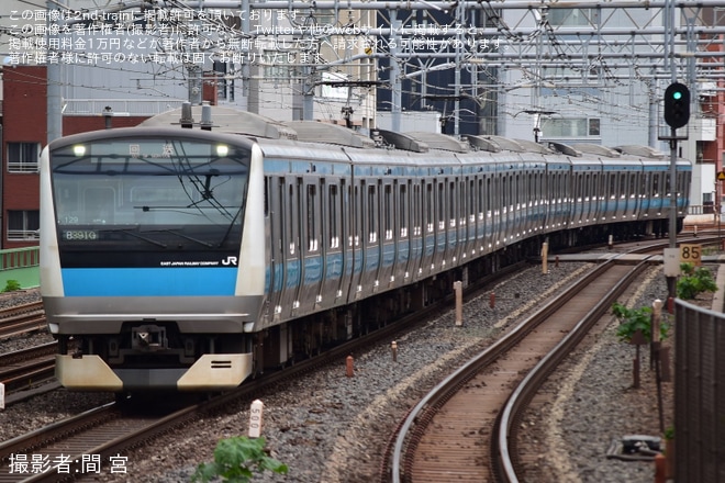【JR東】E233系サイ129編成東京総合車両センター入場を不明で撮影した写真