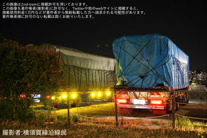 【京急】1500形1719編成の中間車が廃車陸送（4枚目）