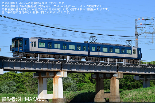 【近鉄】青系の新塗装となった1440系VW38が営業開始を宮町～小俣間で撮影した写真