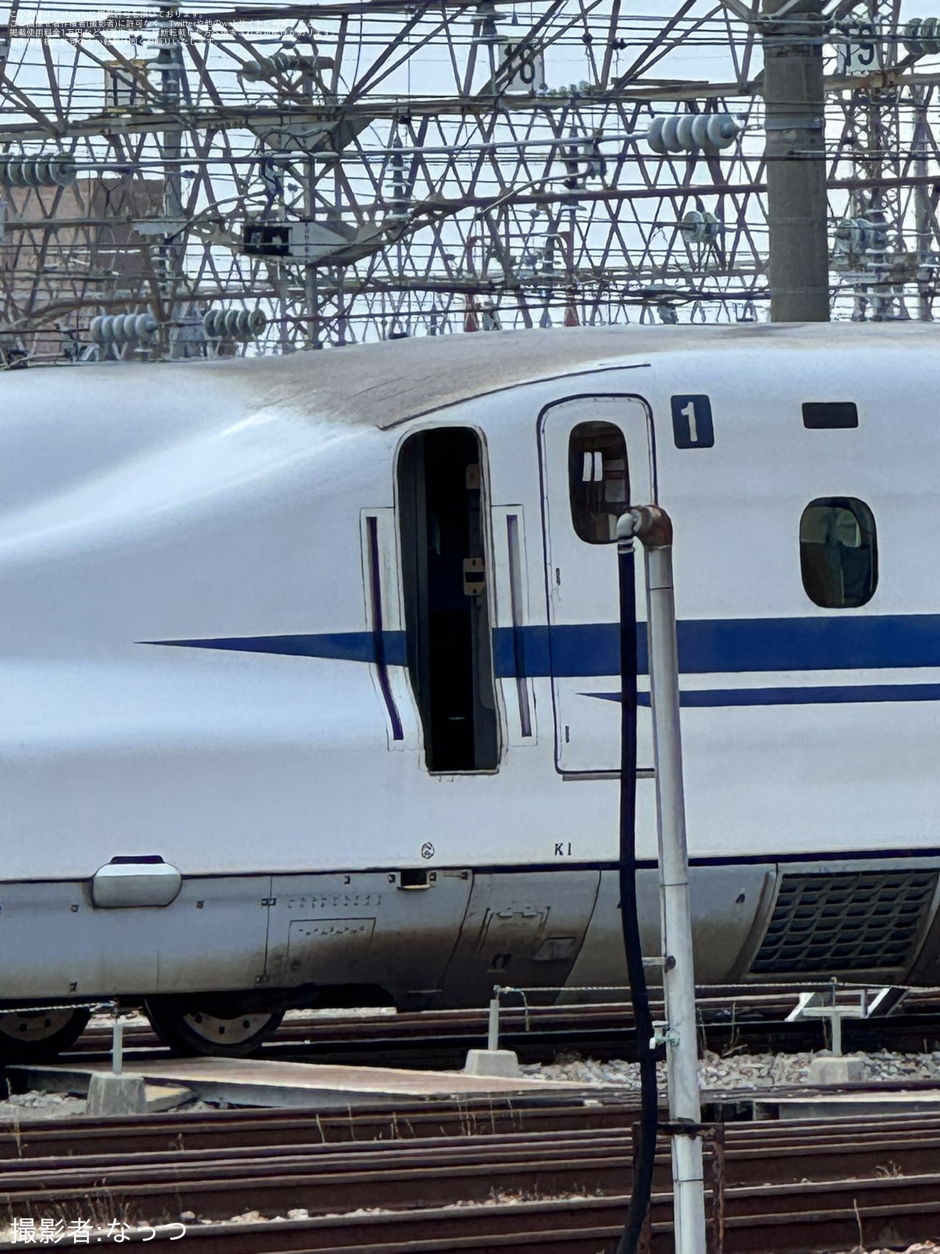 【JR西】N700系K1編成が短編成化工事に向けた準備の拡大写真
