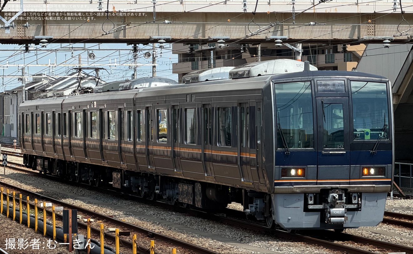【JR西】207系S43編成網干総合車両所本所出場試運転の拡大写真