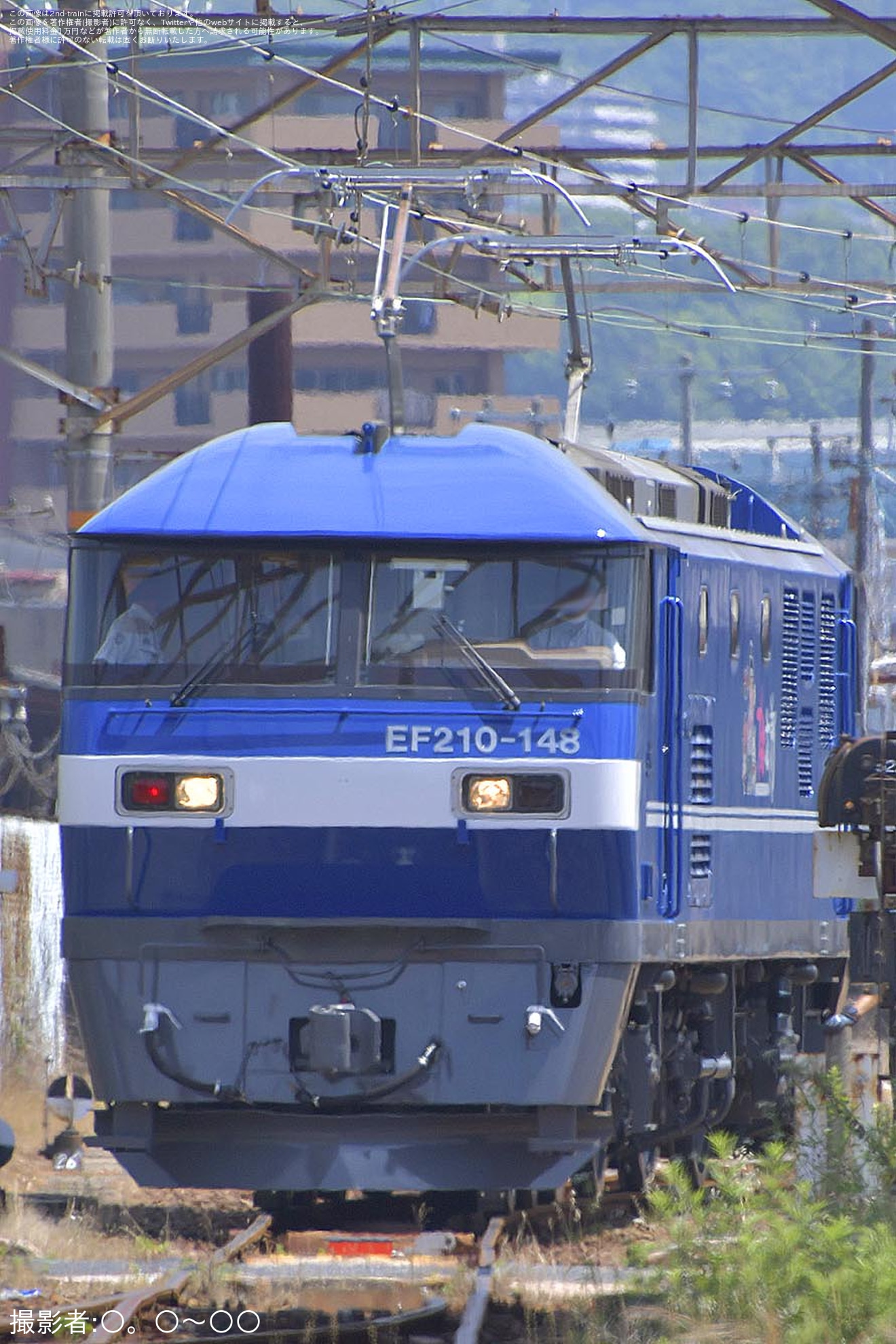【JR貨】EF210-148が新塗装化され、広島車両所構内試運転の拡大写真