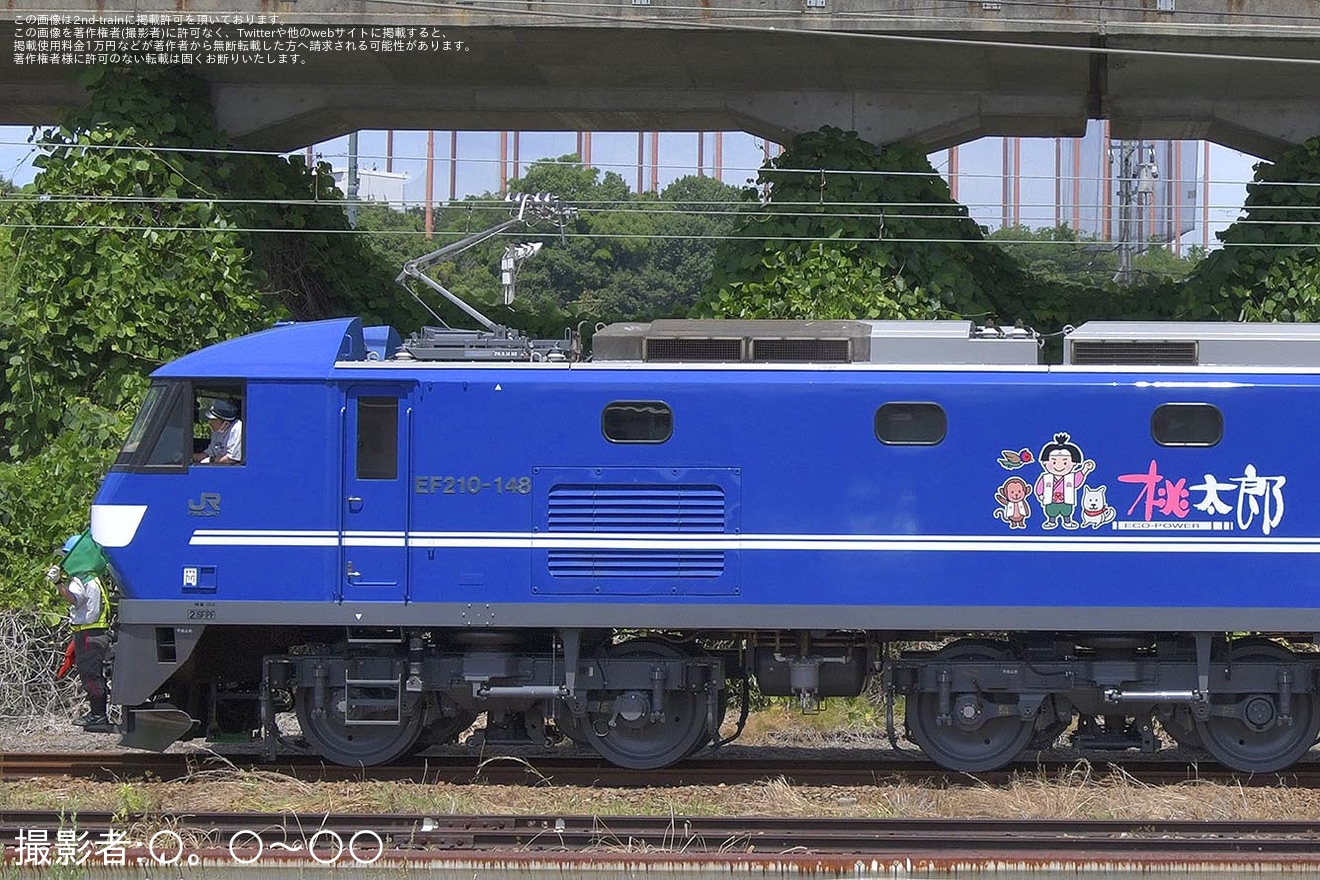 【JR貨】EF210-148が新塗装化され、広島車両所構内試運転の拡大写真