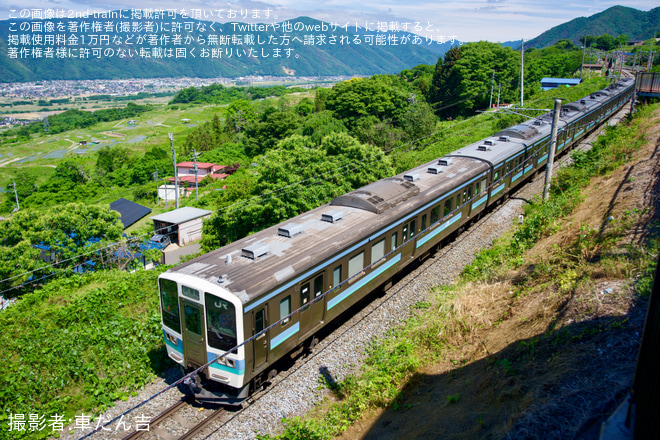 【JR東】211系N613編成使用 乗務員訓練 - 姨捨駅にて撮影