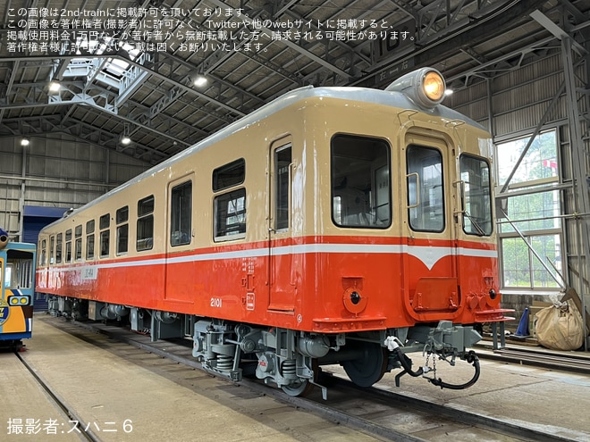 【小坂】「キハ2101 車輛外観塗装修復完了セレモニー」開催 - 小坂鉄道レールパーク機関車庫にて撮影