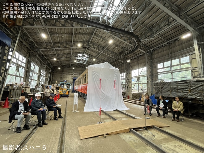 【小坂】「キハ2101 車輛外観塗装修復完了セレモニー」開催 - 小坂鉄道レールパーク機関車庫にて撮影