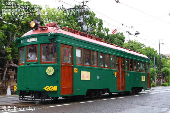 【阪堺】モ161号車を使用した貸切列車が運転 - 住吉鳥居前～住吉間にて撮影