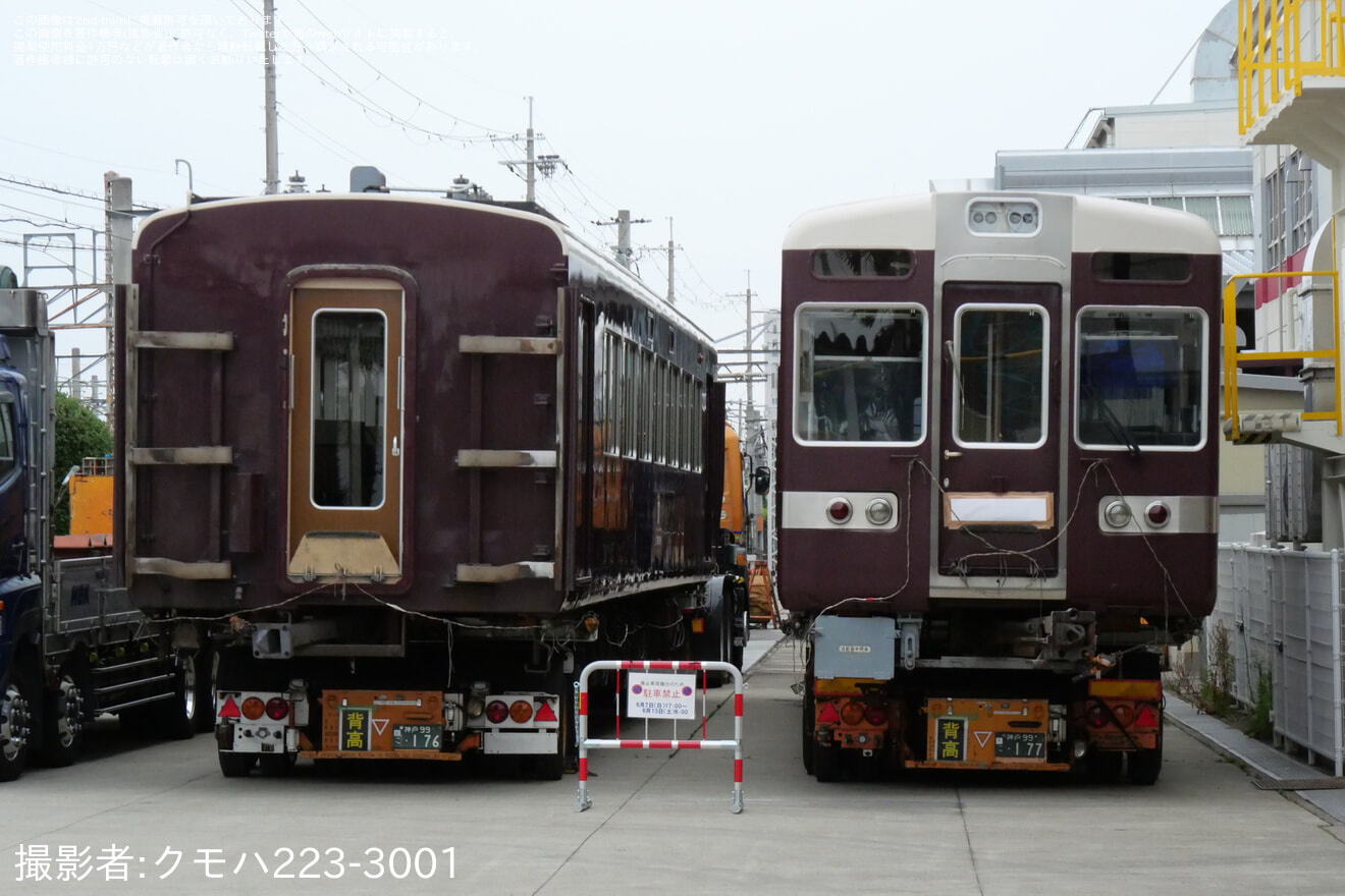 阪急】正雀工場にて6300系6353Fの先頭車1両(C#66353)と中間車1両(C6803