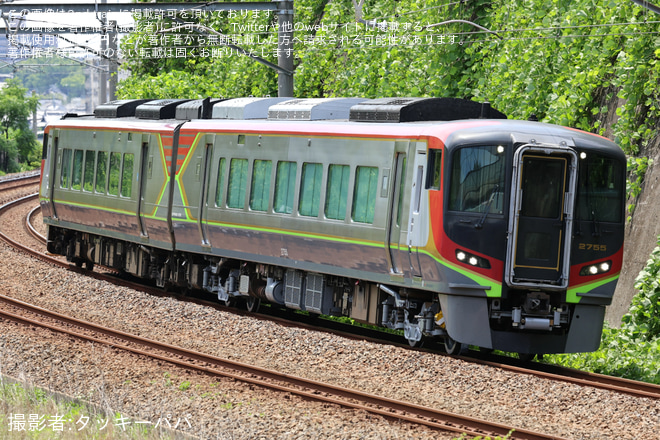 【JR四】2700系気動車2755号車が検査を終え多度津工場出場 - 坂出～宇多津間にて撮影