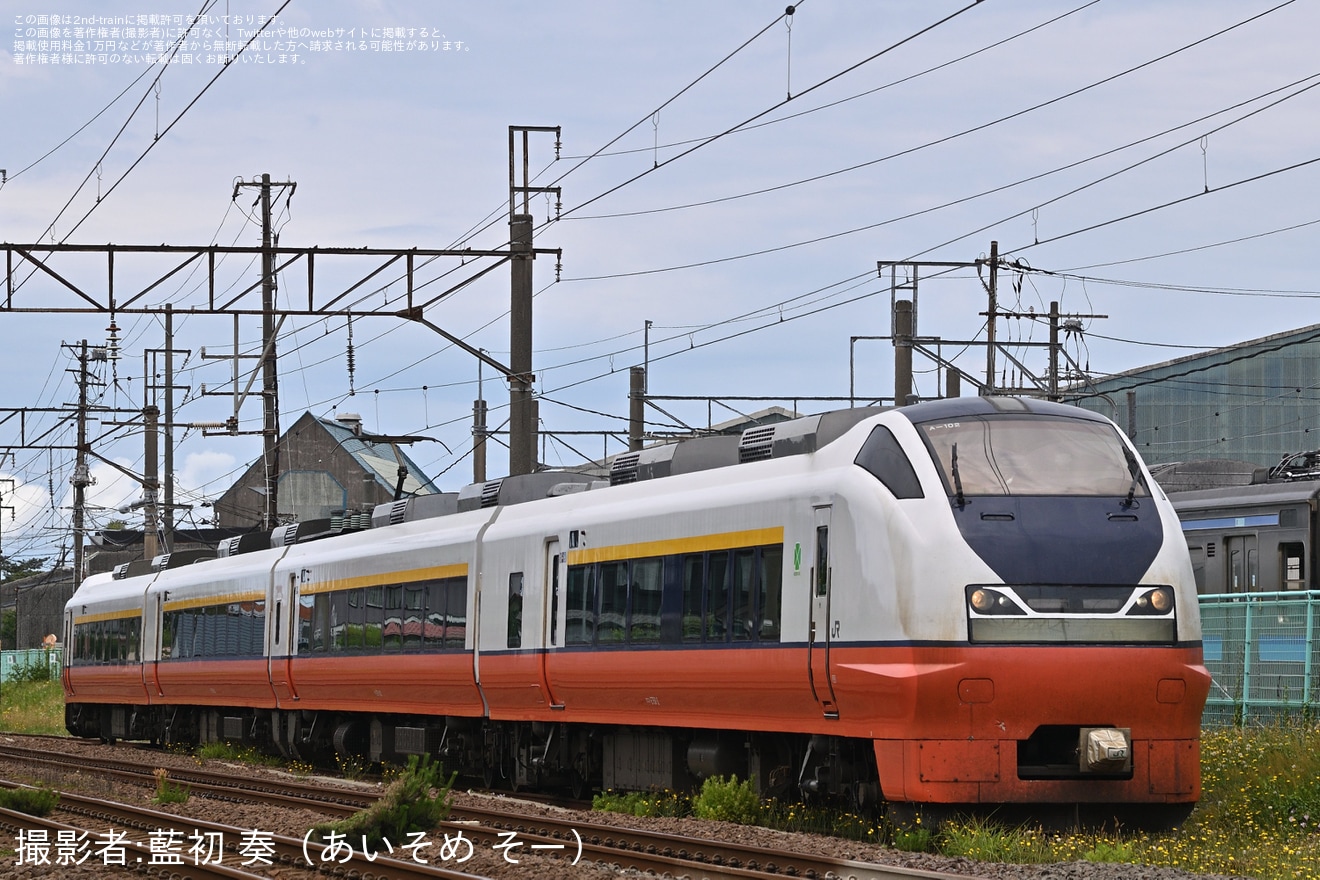 【JR東】E751系A-102編成秋田総合車両センターへ入場回送(202606)の拡大写真