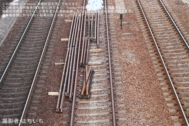 【阪急】御影駅の待避線線路の一部が撤去を不明で撮影した写真