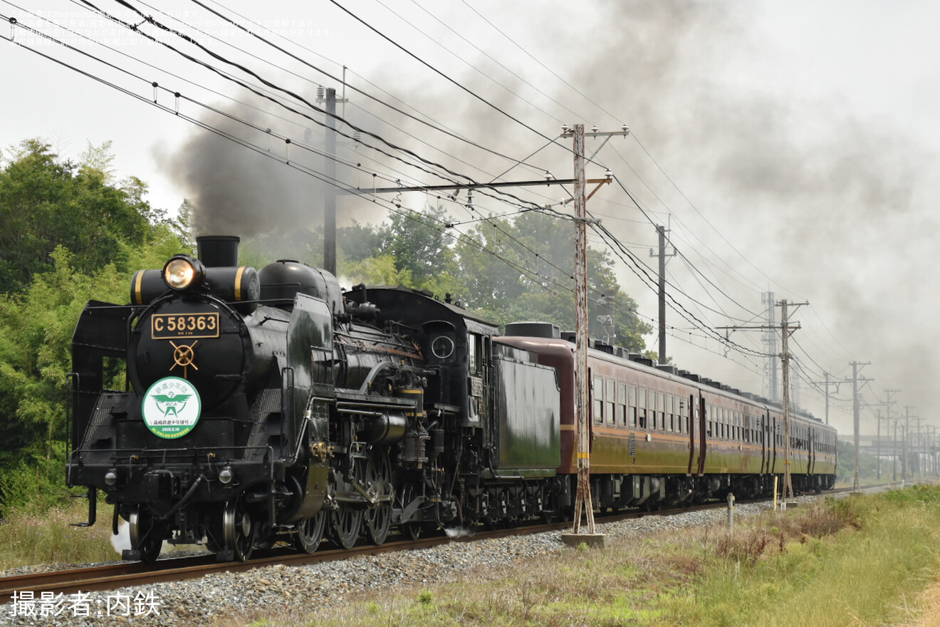 【秩鉄】「SL高崎鉄道少年団号」ヘッドマークを取り付けて運行の拡大写真