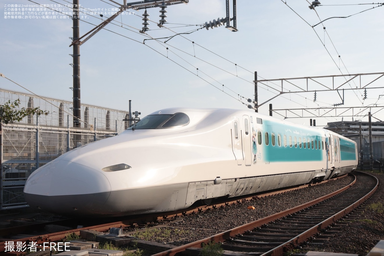 【JR海】N700A G47編成「Sparkling Dreams Shinkansen」が浜松工場で構内試運転の拡大写真