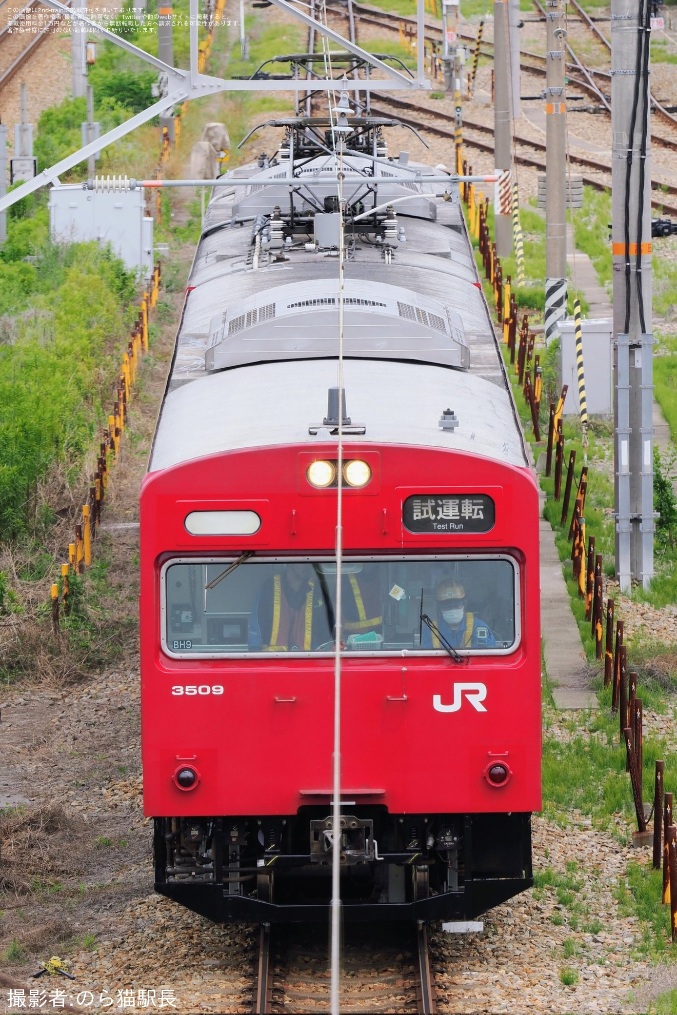 【JR西】103系BH9編成が網干総合車両所構内で試運転の拡大写真