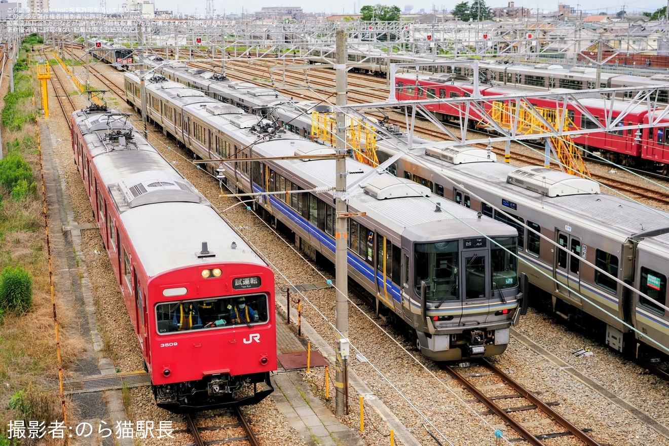 【JR西】103系BH9編成が網干総合車両所構内で試運転の拡大写真