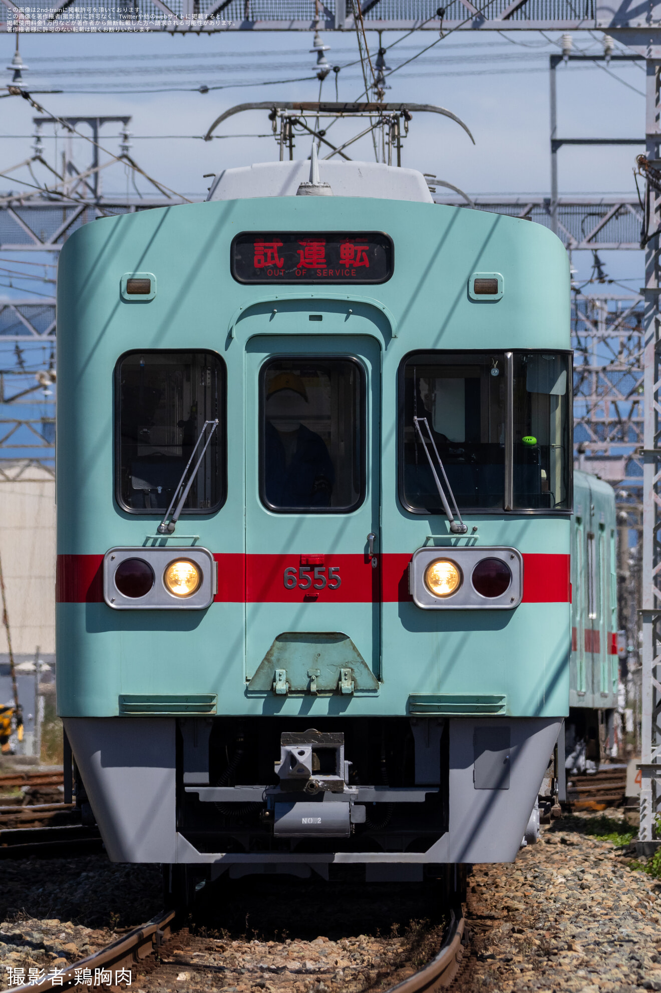 【西鉄】6050形6055F筑紫車両基地検査出場試運転の拡大写真