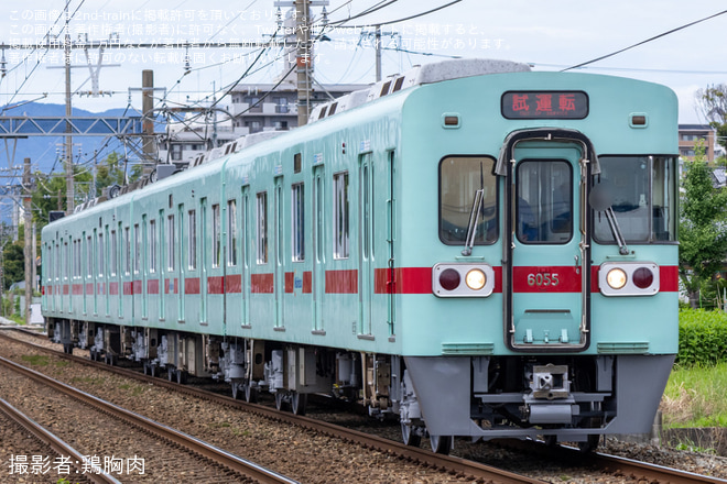 【西鉄】6050形6055F筑紫車両基地検査出場試運転を不明で撮影した写真
