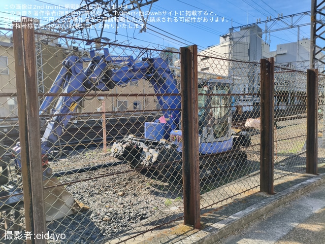 【南海】堺東5番線に作業車を確認を堺東駅で撮影した写真