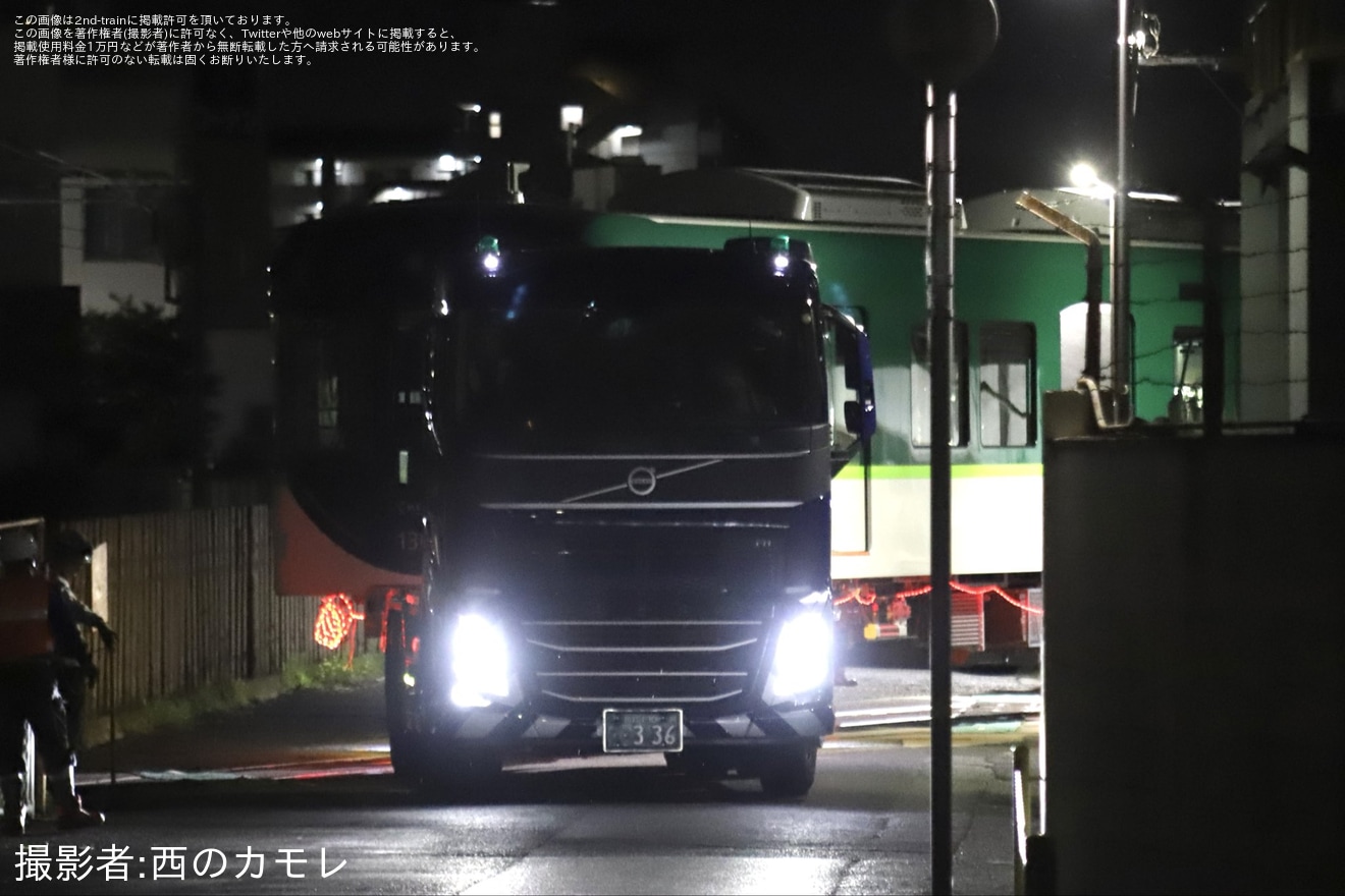 【京阪】13000系13018Fが川崎車両を出場し陸送の拡大写真