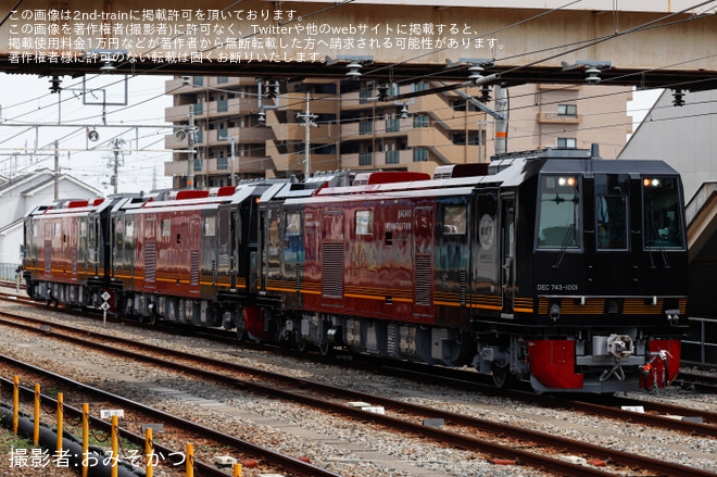 【JR西】DEC743形が近畿車輛を出場し試運転を網干駅で撮影した写真