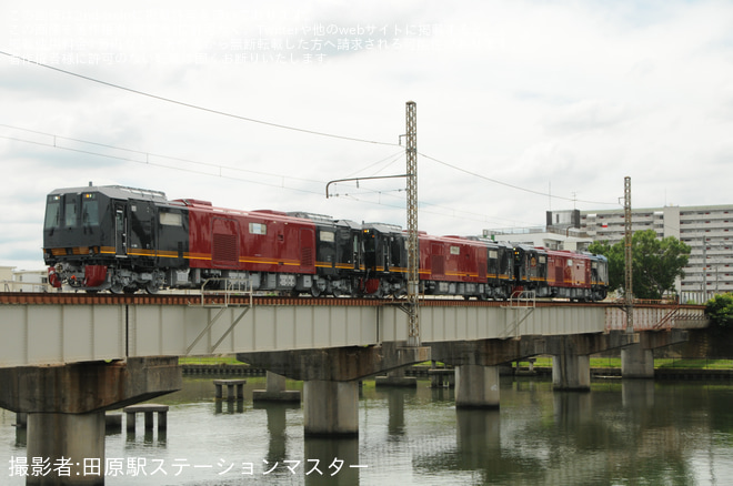 【JR西】DEC743形が近畿車輛を出場し試運転を神崎川(信)～吹田貨物西間で撮影した写真