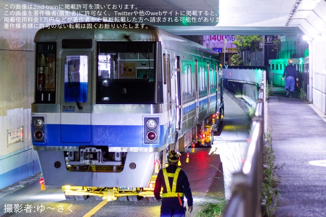 【福市交】1000N系11編成が廃車陸送を不明で撮影した写真