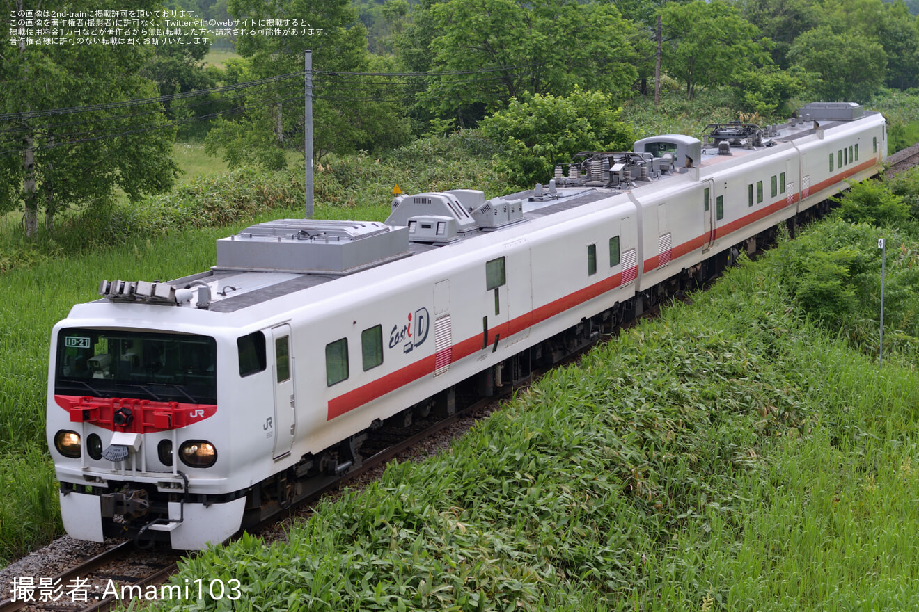 【JR北】キヤE193系「East i-D」北海道貸出で富良野線・宗谷本線検測の拡大写真